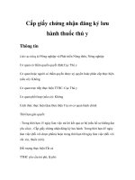 Tài liệu Cấp giấy chứng nhận đăng ký lưu hành thuốc thú y pptx