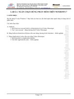 Tài liệu LAB 2.1. NGĂN CHẶN DÙNG PHẦN MỀM TRÊN WINDOWS 7 docx