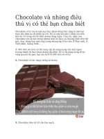 Chocolate và những điều thú vị có thể bạn chưa biết 