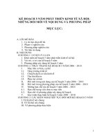 KẾ HOẠCH 5 năm PHÁT TRIỂN KINH tế xã hội NHỮNG đổi mới về nội DUNG và PHƯƠNG PHÁP 