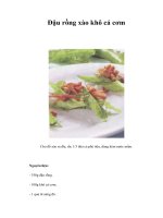 Tài liệu Đậu rồng xào khô cá cơm ppt