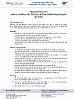 Tài liệu Thông tin khoá học Vai trò của Giám đốc Tài chính & Quản lý Hệ thống ... pptx