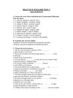 Tài liệu PRACTICE ENGLISH TEST 3 ( KO CÓ ĐÁP ÁN) ppt