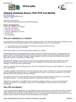 Tài liệu Website Database Basics With PHP and MySQL ppt