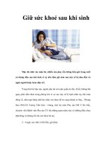 Tài liệu Giữ sức khoẻ sau khi sinh ppt