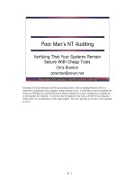 Tài liệu Poor Man’s NT Auditing ppt