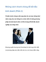 Tài liệu Những cách nhanh chóng để bắt đầu kinh doanh (Phần 2) doc
