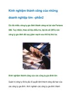Tài liệu Kinh nghiệm thành công của những doanh nghiệp lớn –phần2 pdf