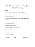 Tài liệu Kiểm định chất lượng thuốc bảo vệ thực vật lưu thông trên thị trường pdf