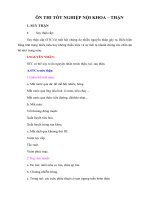 Tài liệu ÔN THI TỐT NGHIỆP NỘI KHOA – THẬN pptx