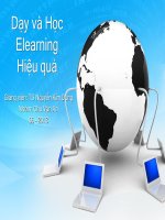Slide báo cáo TIỂU LUẬN PHƯƠNG PHÁP GIẢNG dạy đại học THEO ELEARNING đề tài dạy và học ELEARNING HIỆU QUẢ 