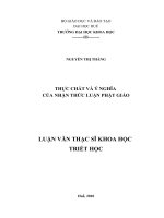 Thực chất và ý nghĩa của nhận thức luận phật giáo 