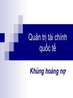 Tài liệu Quản trị tài chính quốc tế - Khủng hoảng nợ pdf