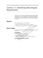 Tài liệu Activity 7.1: Identifying Data Integrity Requirements pdf