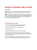 Tài liệu CÀI ĐẶT CHO MODEM ADSL PCI, USB pdf