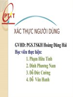 TIỂU LUẬN AN NINH MẠNG đề tài xác THỰC NGƯỜI DÙNG 