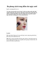 Tài liệu Ba phong cách trang điểm cho ngày cưới pdf