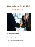 Tài liệu Bí quyết nâng cao hình ảnh thế hệ doanh nhân mới doc