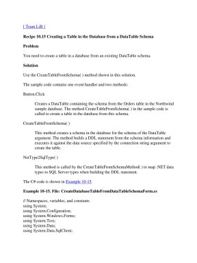 Tài liệu Creating a Table in the Database from a DataTable Schema docx