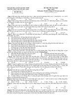 Tài liệu Đề thi thử đại học môn vật lý - Mã đề 106 ppt