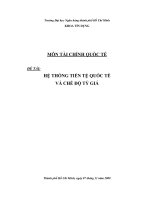 Tài liệu Tiểu luận về hệ thống tiền tệ quốc tế và chế độ tỷ giá pdf