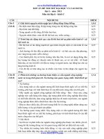 đáp án đề thi thử môn địa lý