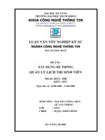 XÂY DỰNG hệ THỐNG QUẢN lý LỊCH THI SINH VIÊN 