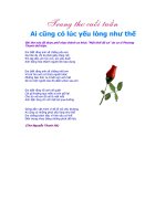 Tài liệu TRANG THƠ CUỐI CÙNG- Ai cũng có lúc yếu lòng như thế docx