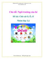 Tài liệu Chủ đề: Ngôi trường của bé - Đề tài: Chữ cái O, Ô, Ơ - Nhóm lớp: Lá doc