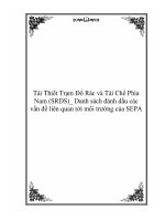 Tài liệu Tái Thiết Trạm Đổ Rác và Tái Chế Phía Nam (SRDS)_ Danh sách đánh dấu các vấn đề liên quan tới môi trường của SEPA pptx