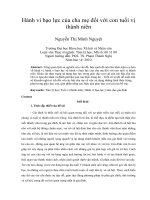 Hành vi bạo lực của cha mẹ đối với con tuổi vị thành niên 