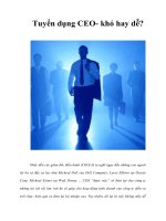 Tài liệu Tuyển dụng CEO- khó hay dễ? docx