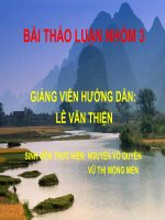 Tài liệu BÀI THẢO LUẬN NHÓM ĐỀ TÀI: TÀI NGUYÊN NƯỚC pdf