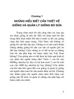 Tài liệu Nuôi bò sữa ở nông hộ - Chương 1 docx