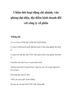 Tài liệu Chấm dứt hoạt động chi nhánh, văn phòng đại diện, địa điểm kinh doanh đối với công ty cổ phần docx