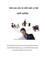 Tài liệu Khi nào nên từ chối một cơ hội nghề nghiệp pdf