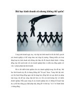 Tài liệu Bài học kinh doanh cũ nhưng không thể quên! docx