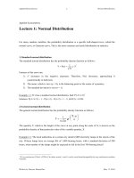 Tài liệu Kinh tế ứng dụng_ Lecture 1: Normal Distribution pptx