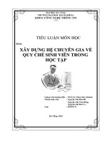 XÂY DỰNG hệ CHUYÊN GIA về QUY CHẾ SINH VIÊN TRONG học tập 