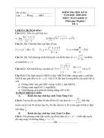 Tài liệu KIỂM TRA HỌC KỲ II NĂM HỌC 2009-2010 MÔN: TOÁN-KHỐI 11 doc