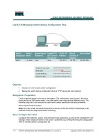 Tài liệu Lab 6.2.7b Managing Switch Startup Configuration Files docx