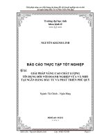 Luận văn Giải pháp nâng cao chất lượng tín dụng đối với doanh nghiệp vừa và nhỏ tại ngân hàng Đầu Tư và Phát Triển Phủ Quỳ