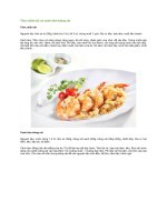 Tôm chiên tỏi và canh tôm bông cải 