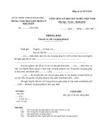 Tài liệu Mẫu số 14-TP-TGPL: Thông báo chuyển vụ việc trợ giúp pháp lý docx