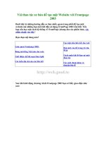Tài liệu Vài thao tác cơ bản để tạo một Website với Frontpage 2003 docx
