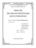 BÁO CÁO PHÂN TÍCH THIẾT KẾ HỆ THỐNG QUẢN LÝ KHÁCH SẠN