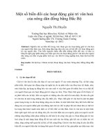 Một số biến đổi các hoạt động giải trí văn hoá của nông dân đồng bằng bắc bộ 