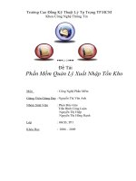 Báo cáo công nghệ phần mềm: Phần Mềm Quản Lý Xuất Nhập Tồn Kho