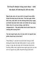 Tài liệu Ích huyết nhuận tràng nam dược - sinh tân dịch, bổ khí huyết, hết táo bón doc