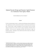 Optimal security design and dynamic capital structure in a countinous time agency model DEMARZO & SANNIKOV 